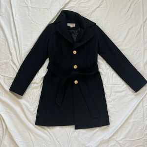 Micheal Kors Black Wool Peacoat